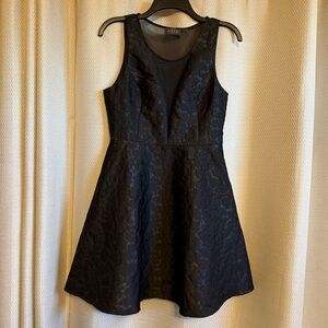 ASTR Black Floral Lace Mini Dress Fit & Flare Size Medium.